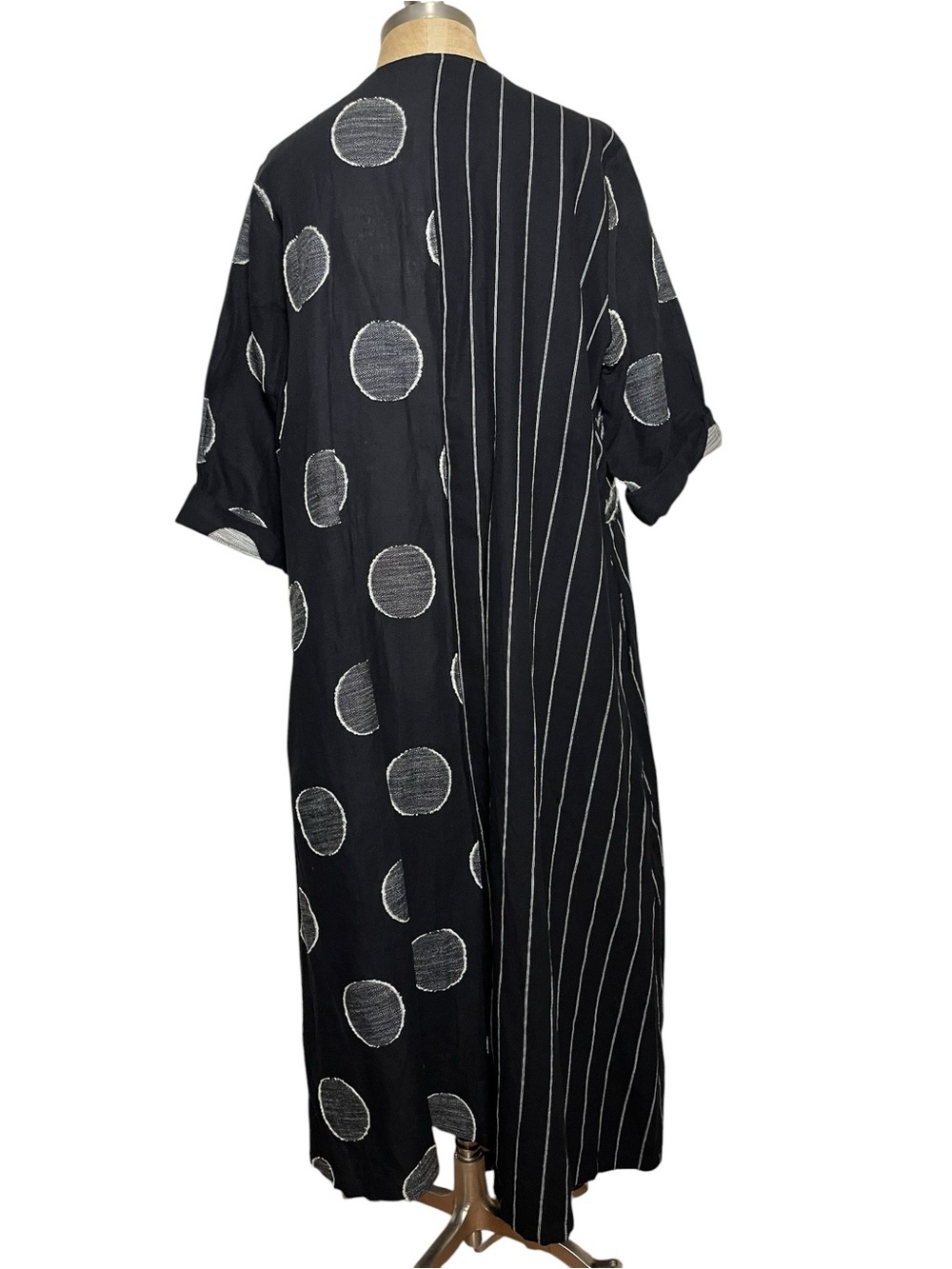 Lagenlook Black White Mixed Print Art to Wear Maxi Dress Eva Trends XL - Picture 5 of 9